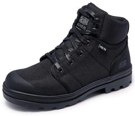 Skechers Women's Work Rotund Darragh Work Lace-Up Boot Safety Toe, Black, 8