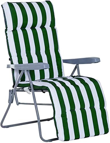 Genérico Cojín Tumbona Colchón Colchoneta Tumbona Acolchada 120 x 55 x 8 cm Texturas Colchoneta para sillas de Terraza (Rayas Verdes)