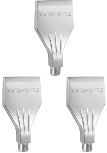 TEHAUX Ugello Piatto Soffiante in Lega Di Alluminio, Filettatura Maschio Aria Compressa, 3 Pezzi, Argento, Dimensioni 3.46x1.89x1.77 Pollici, Ideale Per Soffiaggio E Rimozione Acqua