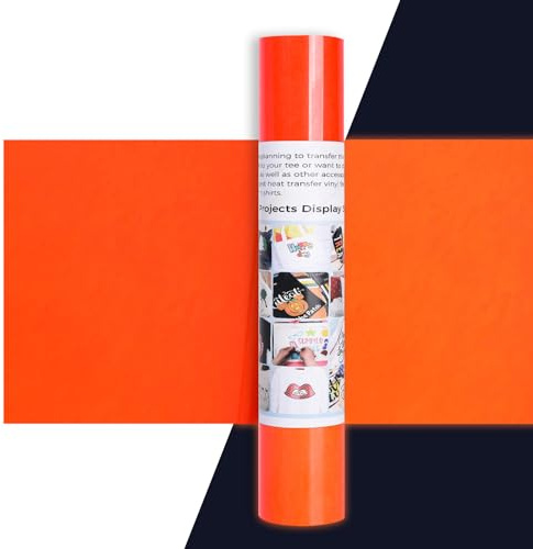 IModeur PU plotterfolie textil röd neon – 30,5 x 275 cm flexfolie plotter fluorescerande för Cricut Maker, silhuett, textilfolie för kläder, mössor, byxor, andra tyger