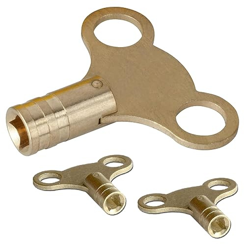 Single Brass Radiator Key Heavy Duty Radiator Valve Clock Style Key for Bleeding and Venting Air Vent Valve Venting Air Valve Meter Key Utility Key.