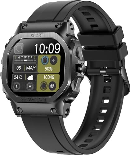 findtime Smartwatch Herren Android Fitnessuhr Herren Pulsuhr Blutdruck Schlaftracker IP68 Wasserdicht Sportuhren Herren Smart Watch iOS Militär Uhr Outdoor Smartwatch Telefonfunktion Damen Laufuhr