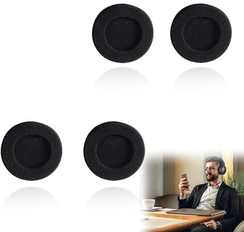 4 Pcs 6cm Ear Cushions, Ear Cushion Cover Headphone Pads, Foam Pad Replacement, Designed for Most Headsets