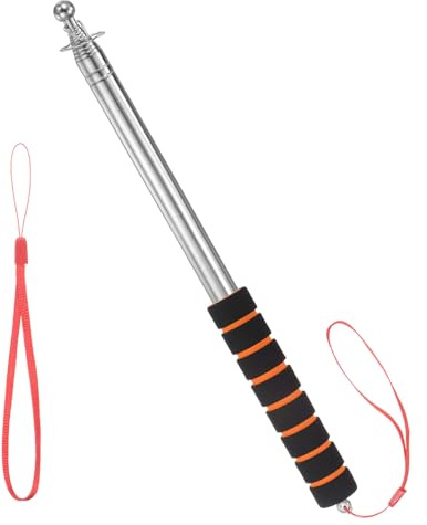 M METERXITY Flag Pole - 8.2 Feet Telescopic Handheld Flagpoles, Tour Guide Portable Flag Pole, Stainless Steel & Handheld, Anti-Slip Grip Apply to Pointer for Teacher/Outdoor