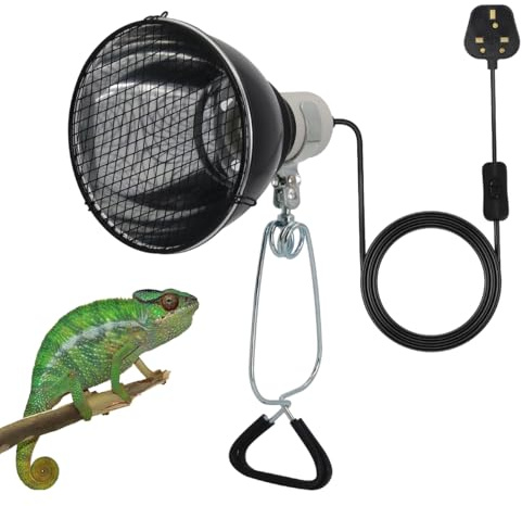 Support de lampe chauffante pour reptile, tortue, lampe anti-brûlure, abat-jour chauffant 200 W avec clip, pour reptiles, tortue, lézard, serpent, poussins avec vis de montage
