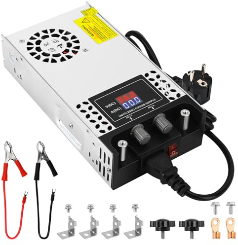 Ajustable Fuente de Alimentación DC 0-36V 16.6A 600W Transformador, 230V AC a DC 0-36V 16.6A Fuente Alimentación 600W con Pantalla LED, Muestra claramente dispositivo salida tensión y corriente
