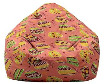 DOTBUY-SHOP Sitzsack Bezug (Ohne Füllstoff), Comfort Sitzsack Kinder Erwachsene, Waschbar Bean Bag Gaming Sitzsäcke, Osterdruck Bean Bag Chair für Indoor Outdoor (XL,Orange)