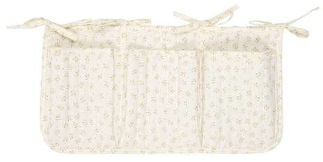 Little Dutch Organizer Utensilo Aufbewahrugstasche mit 3 Taschen für Babybett oder Laufgitter weiß grün- Blueberry Leaves