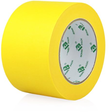 BOMEI PACK Gelb 75 mm x 50 m Abdeckband für mehrere Oberflächen für Streicharbeiten, Malerband, 1 Roll 75mm breites Maler-Abdeckband