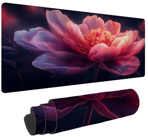 Tapis de Souris Couleur Tapis de Souris XXL Fleurs 1500x800x4mm Tapis Souris Gamer, sous Main Bureau Ordinateur Portable, Mouse Pad Bords Cousus Caoutchouc Antidérapante, pour Souris et Clavier A-272