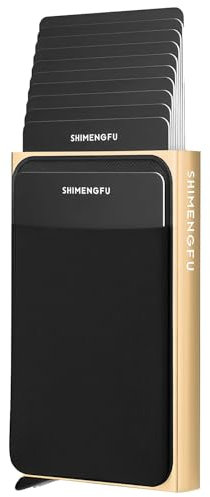 BPTRKOM 1 Stück blockierendes Slim Wallet mit Münzfach – Minimalistisches Kreditkartenetui,Portemonnaie mit Pop-up-Funktion für 1-12 Karten,Geldbörse im schlanken Design für Sicherheit & Stil