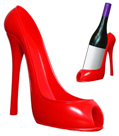 Vibhgtf Portabottiglie - Elegante portabottiglie a di scarpa con tacco alto | Cesto regalo alto 20 cm, portabottiglie singolo per matrimoni, feste e decorazioni per la casa