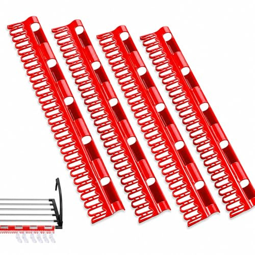 QZKJQDD 4 Stück Sockenhalter Wäscheständer, Plastik Sockenhalter, Wäscheständer, Sockenhalter, Sockenklammern für Waschmaschine und Trockner, Sockentrockner zum Aufhängen von Socken (Rot)