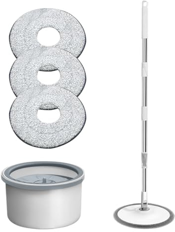Mop And Bucket | Spinner Mop Bucket Kit With Wringer - Household Cleaner Supplies With Separate Dirty Water System for Bathroom Kitchen