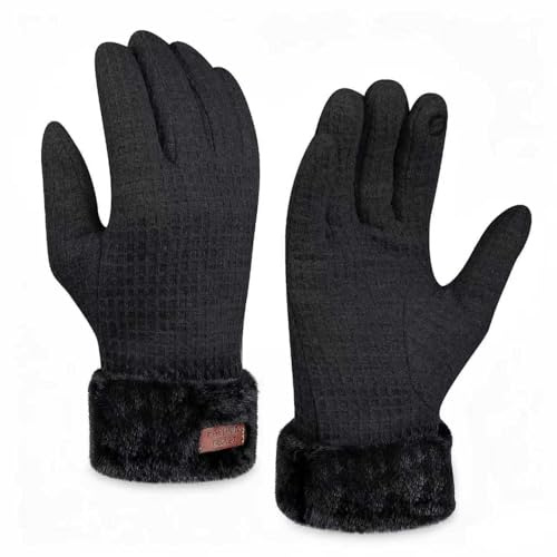 Bszatan Damen Winter Warm Touchscreen Handschuhe, Winter Fleece gefütterte Handschuhe,Thermo Winterhandschuhe Frauen Weihnachten Geschenk