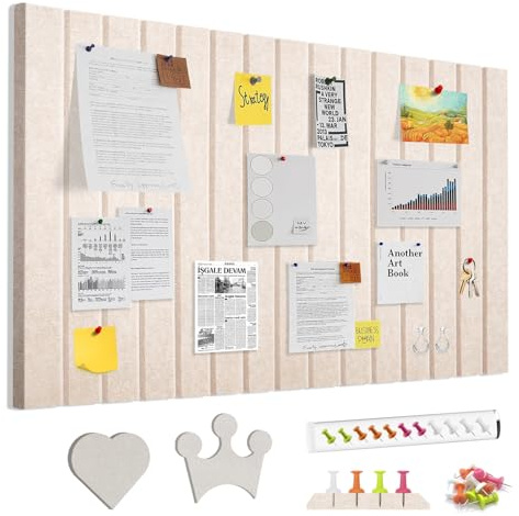 Große Filz Pinnwand Selbstklebend, 60 x 40cm Filzboard, 0,9cm dick faltbare Fototafel mit selbstklebendem Klebeband, 30 Pinnnadeln Bulletin Board Wanddekoration für Büro Küche