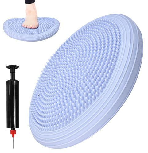 FuxFuis Cuscino per equilibrio con pompa, diametro di 34 cm, cuscino di equilibrio, ortopedico, per ufficio, yoga e sport