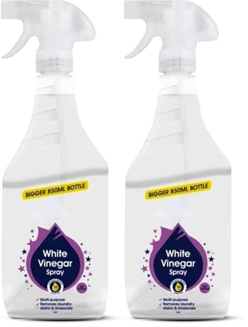 White Vinegar Cleaning Spray 2 x 850ml – Vinegar for Cleaning, Multi-Purpose Household Cleaner for Windows, Glass, Limescale, Laundry, Pet Odours, Kitchens, Bathrooms & Stain Removal