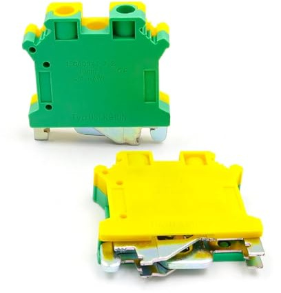 10 pezzi USLKG 10 morsettiera di messa a terra for guida DIN con collegamento a vite 76 A 500 V conduttore ad alta tensione