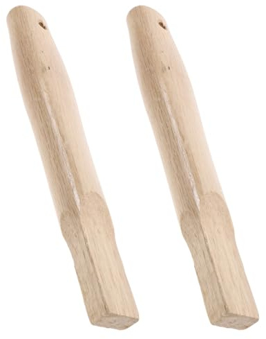 KOMBIUDA 2pcs Wooden Replacement Handles for Small Carpenter Hammers and Axes with Ergonomic Shape and Square Hole Design, Comfortable Grip for Woodworking and Repairs