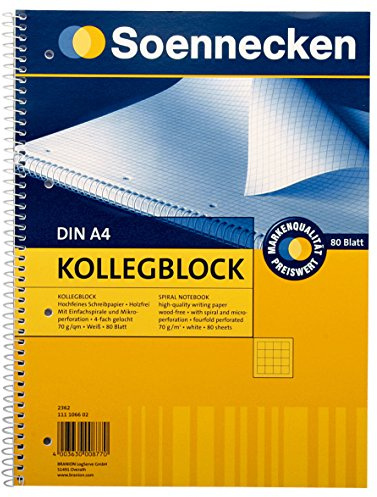 Soennecken Collegeblock 2364 DIN A5 gelocht liniert 80Blatt weiß