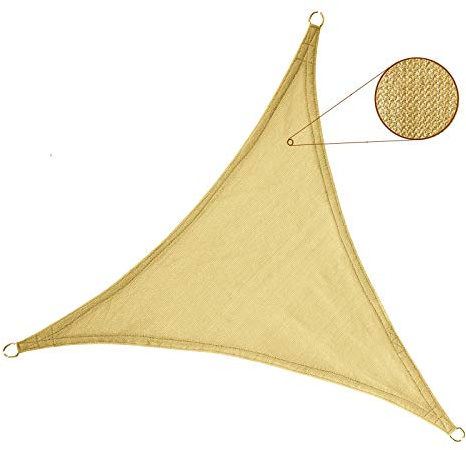 STI Vela Parasole Telo Ombreggiante Tenda Triangolare 5x5x5 mt Beige Sabbia