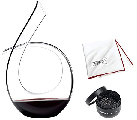 Riedel Dekanter Black Tie mit Riedel Glasreiniger und Riedel Glastuch 4100/23 + 0010/05 + 5010/07 Vorteilsset