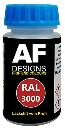 Alex Flittner Designs Lackstift RAL 3000 FEUERROT glänzend 50ml schnelltrocknend Acryl