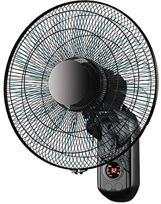 HLILY Ventilatore da parete, 16 pollici, ventilatore da parete oscillante, ventilatore elettrico con telecomando/timer, 3 velocità, 15 pale, ultra silenzioso, per cucina/casa