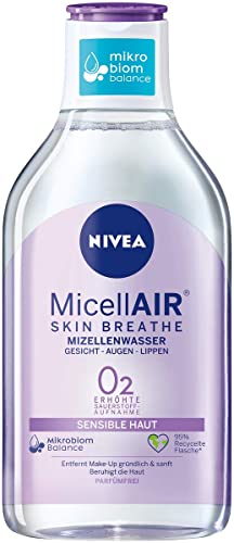 Nivea Micellair Skin Breathe micellar Water for Sensitive Skin (400 ml), Nourishing Make-up Remover with dexpanthenol and Grape Seed Oil, Gentle face Cleanser