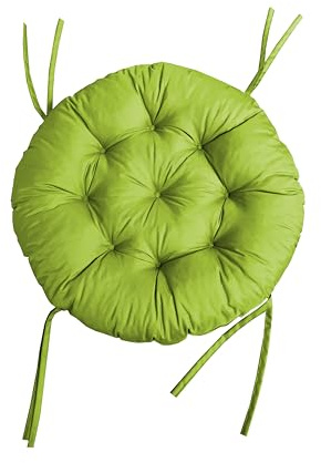 chilly pilley Papasan Cuscino Impermeabile Trapuntato Per La Poltrona In Rattan Cuscino Rotondo Da Giardino Cuscino Per Panca Con Passanti (120 Cm, Verde)
