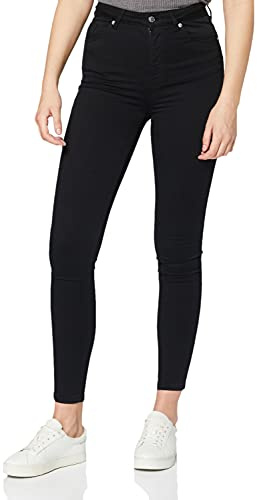 NA-KD Skinny High Waist Jeans, Negro, 34 para Mujer