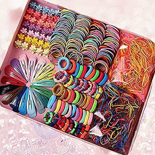 780 pièces variété d'accessoires pour cheveux pinces à queue de cheval pour les filles coiffures pour tout-petits, Multicolore