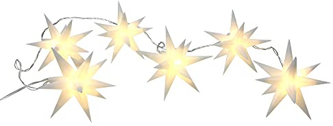 Spetebo 3D Stern Lichterkette mit 6 LED mit Timer - 150 cm - Sternen Lichterkette Batterie betrieben für Innen & Außen