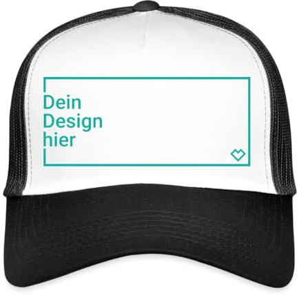 Spreadshirt Personalisierbare Unisex Trucker Cap Mit Foto Oder Text | Eigene Bilder Oder Texte Hochladen – Verstellbarer Snapback-Verschluss