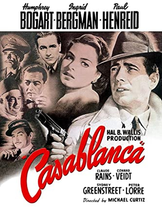 Casablanca Movie Poster Classic Vintage Posters Hollywood Film Humphrey Bogart War Cool Wall Art Print Poster 24x36
