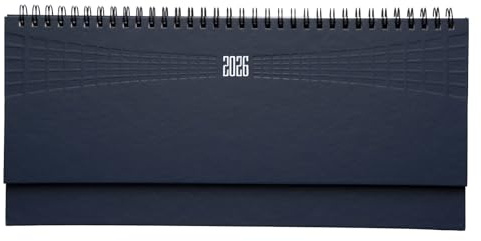 LEIVESTE - Planner Settimanale Scrivania 2026, Agenda Calendario da Tavolo Gennaio-Dicembre, Copertina Rigida, Rilegatura a Spirale, Formato 30x15 cm, Organizzatore Ufficio e Casa（Blu）