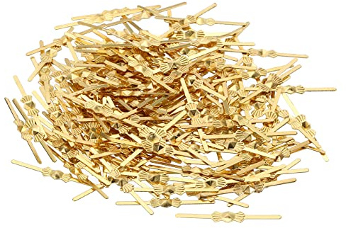 PATIKIL Chandelier Connector Clip, 200 Pack 25mm/1 Length Chandelier Bowtie Pin Replacement for Fastening Crystals Lamp Ceiling Light Parts, Golden