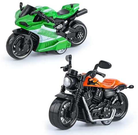 2 Pcs Moto Juguete,Motocicleta Juguete de Aleación,Mini Maqueta Moto,Juguete de Modelo de Motocicleta,Para NiñOs PequeñOs, Juegos Educativos Para NiñOs Y NiñAs, Regalo De Fiesta De CumpleañOs