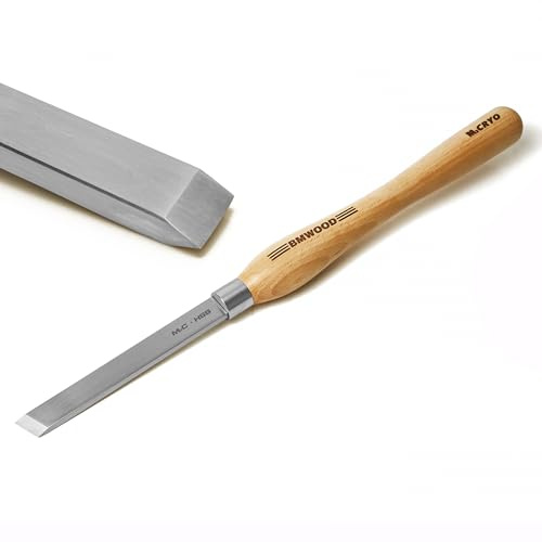 BMWOOD Cryo M2 HSS 25mm Skew Chisel with Handle Length 15,Woodlathe Chisels, Woodlathe Tools.