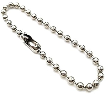 CIMAXIC 100pcs Men Thin Silver Keychain Chain Long Bead Connector Clasp Adjustable Metal Bead Stainless Steel Ball Chain for DIY Jewelry