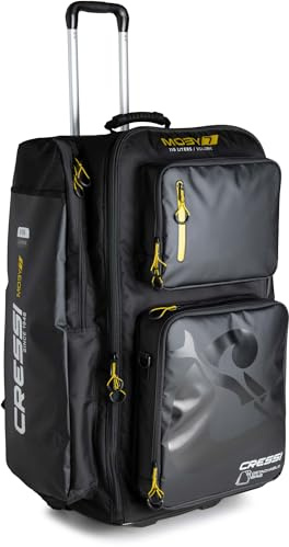 Cressi Moby 7 Trolley Bag Black/Yellow 115 L - Robuste und Geräumige Trolley Tasche ideal für Sportliche Aktivitäten und Reisen, Schwarz/Gelb, 115 L, Unisex