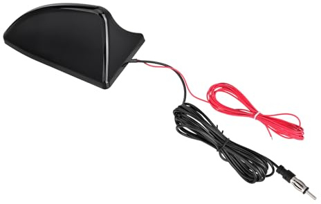 Eightwood Haifisch Antenne Auto Haifischflosse Antenne Aktive Autoantenne Shark Fin Dachantenne mit Verstärker AM/FM Autoradio Roof Antenna + 3m Kabel für Auto LKW SUV Stereo Receiver Media Head Units