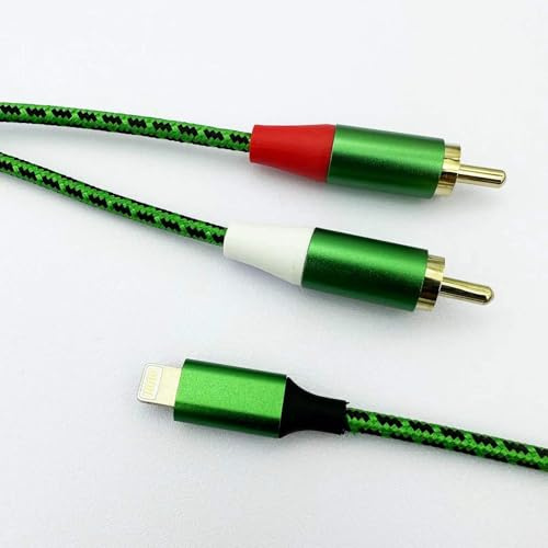 Froggen Per cavo Lightning RCA, cavo adattatore da iPhone a Phono cavo audio stereo rosso e bianco splitter a Y compatibile con iPhone i-Pad i-Pod per amplificatore hifi, altoparlante DJ,