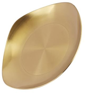 Amosfun 1Pc Piatto Per Condimenti Ciotole Per Immersione In Acciaio Vassoio Per Snack Condimenti Piatti Piani In Oro Piattini Per Servire Supporti Per Immersione Per Aceto Vassoio Da