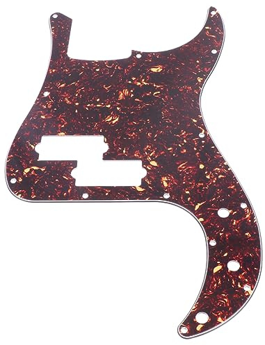 Pb Bass Schlagbrett mit 13 Löchern Braun für E-bass Kunststoff | Schraublöcher Ausführung, Schutzfilm und Deko Element, Zubehör für Gitarrenbässe