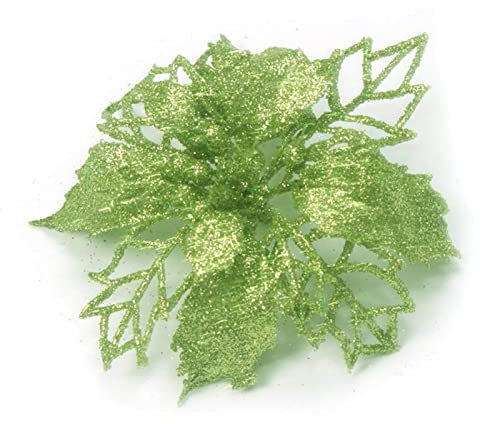 dvnFWKc Decorate Artificial Flowers, 10 stücke Flash ist geeignet for Familie Hochzeit Dekoration DIY Baum Ornamente gefälschte rote Blumen(Green)