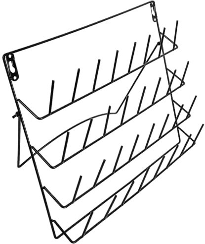 Gatuida Lab Wall-mounting Drying Rack Iron Organizer with Detachable Pegs for Glassware Laboratory Equipment Bench-top Storage Beaker Draining Shelf