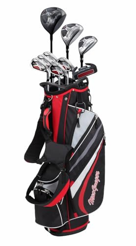 MacGregor Golf DCT4000 Golf Clubs Set with Bag (Graphite/Steel - 1 Inch Longer, 13 Pieces / 9 Clubs, Regular, Right)