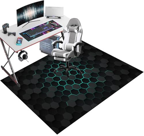 KQIEJUY Bodenschutzmatte für Hartböden, Gaming Stuhl Unterlage, Bodenmatte für Rollstühle, Bürostuhl Unterlage Schreibstuhlunterlage, 60 x 70 cm Teppich Unterlage-Kratzfest für Parkett und Hartböden